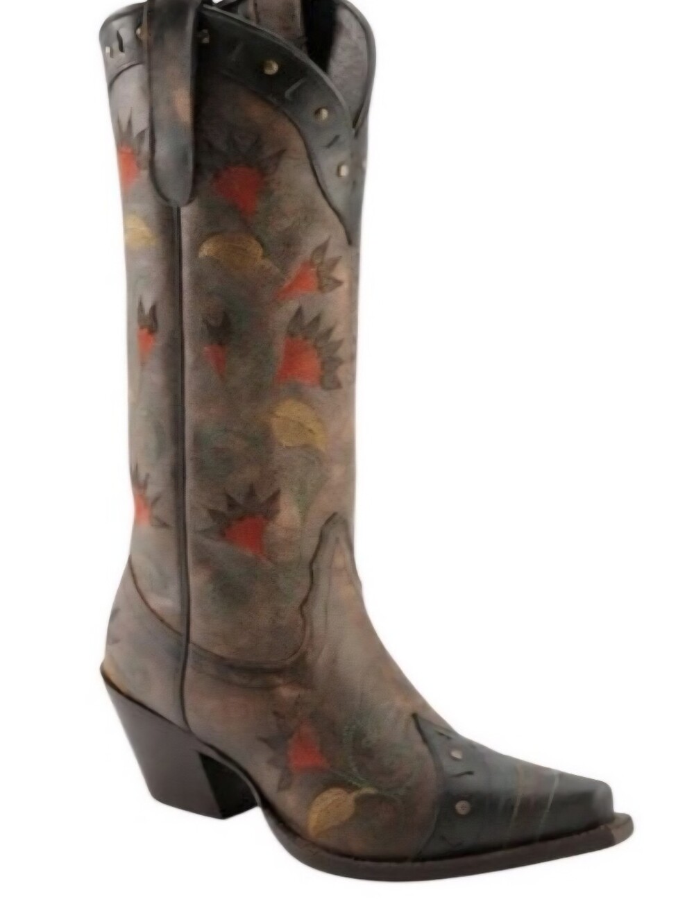 Tony Lama Women's Leather Cowboy Boot’s size 8 B Stud Details Embroidered